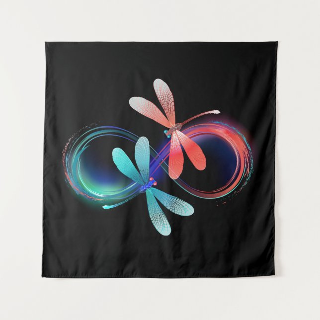 Tapete De Parede Infinito com libélulas brilhantes (Frente)