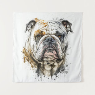 Tapete De Parede Inglês Bulldog Retrato Animal Painting Willife