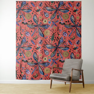 Tapete De Parede Insetos de porta em vermelho-coral