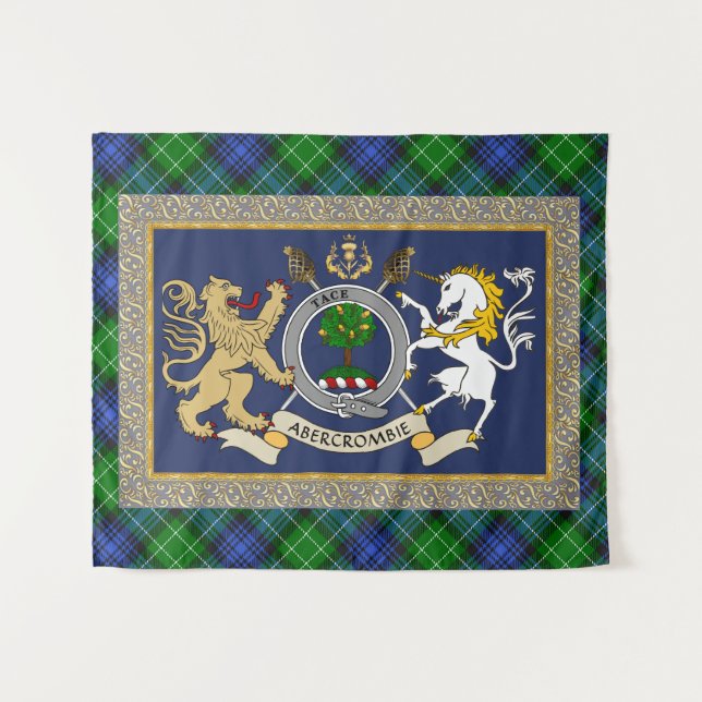 Tapete De Parede Insígnia da Clan Abercrombie & Tartan Personalizad (Frente (Horizontal))