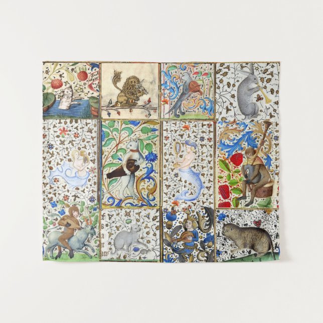 TAPETE DE PAREDE INSTRUMENTOS MUSICAIS MÉDIOS DE JOGO BESTIÁRIO (Frente (Horizontal))