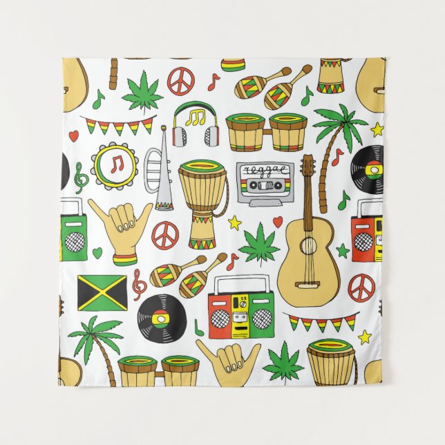 Tapete De Parede Instrumentos Musicais: Reggae Sem Olhos (Frente)