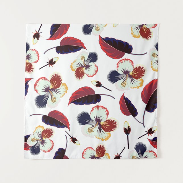 Tapete De Parede Intersecting curved elegant stylized hibiscus flow (Frente)