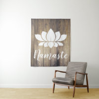 Ioga de madeira rústica de Namaste Lotus branco