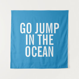 Tapete De Parede Ir Saltar nas Férias Azul e Branca do Oceano