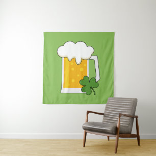 Tapete De Parede Irish Beer Mug com Shamrock Clover