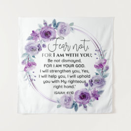 Tapete De Parede Isaiah 41:10 Medo não Escritura Floral Roxa