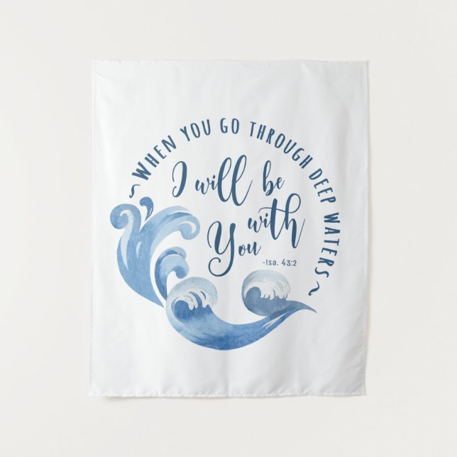 Tapete De Parede Isaiah 43:2 Ondas Oceânicas (Frente)