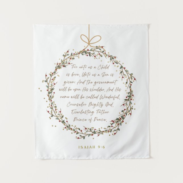 Tapete De Parede Isaiah 9:6 For Unto Us A Child Christmas Christian (Frente)