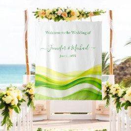 Tapete De Parede Island Citrus Green and Yellow Wedding Sign
