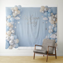 It's a Boy Blue Baby Balloon Arch Backdrop 