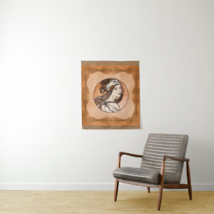 Tapete De Parede Janela de vidro retida por Alphonse Mucha