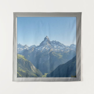 Tapete De Parede Janela Quadrada com Vistas para os Alpes Suíços