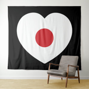 Tapete De Parede Japão   Sinalizador Japonês Heart