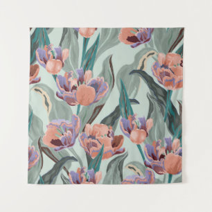 Tapete De Parede Jardim das Tulipas: Flores Grandes Vintage
