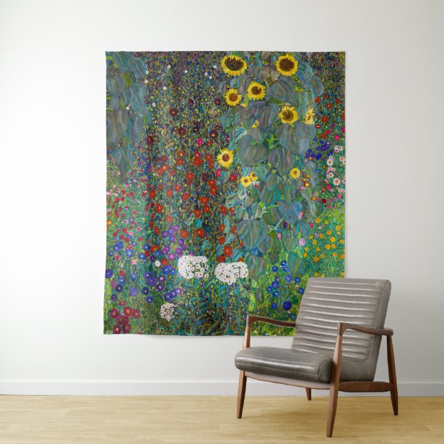 Tapete De Parede Jardim de fazenda com girassóis | Gustav Klimt | (In Situ)