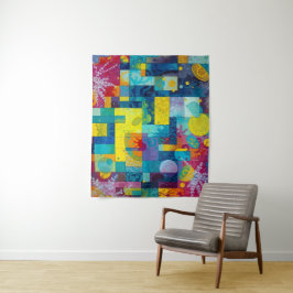 Tapete De Parede Jardim de Sangue Cósmico: Mosaico Abstrato dos Son