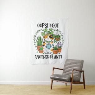 Tapete De Parede Jardinagem Plantio Gato Oops Peguei Outra Planta