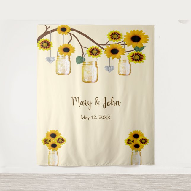 Tapete De Parede Jarra de Pedra com Flores Amarelas Fundo para Foto (Frente)