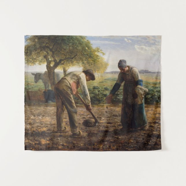Tapete De Parede Jean-Francois Millet - Potato Planters (Frente (Horizontal))