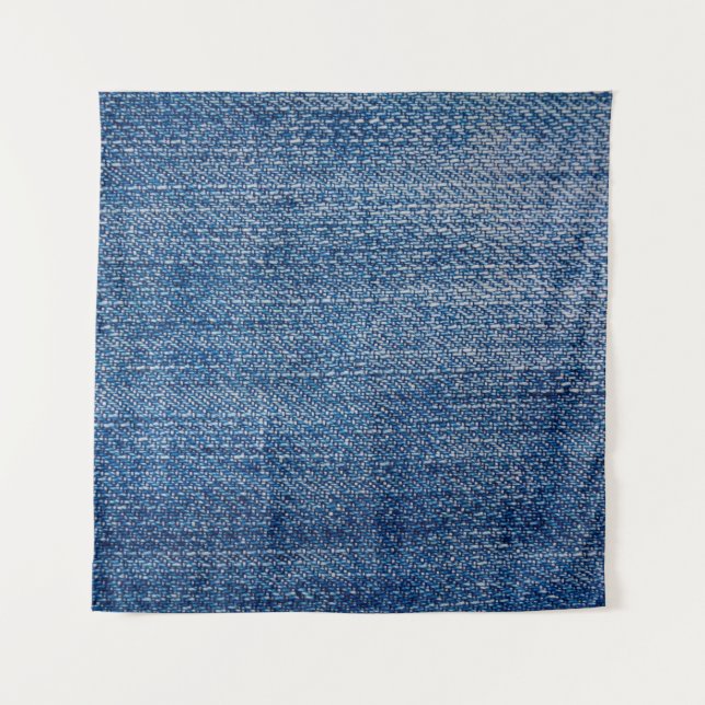 Tapete De Parede Jeans Estrutura de densidade do tecido azul (Frente)