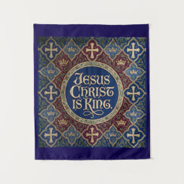 Tapete De Parede 'Jesus Christ is KING' Christian Inspired Tapestry