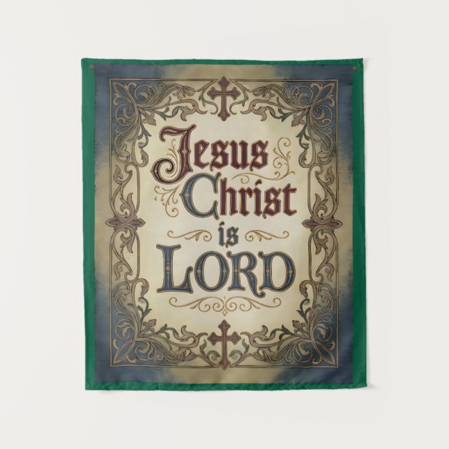 Tapete De Parede 'Jesus Christ is LORD' Christian Inspired Tapestry (Frente)
