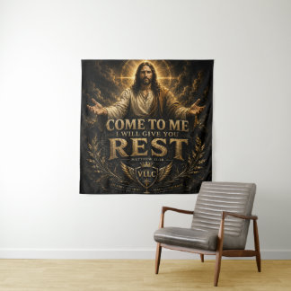 Tapete De Parede Jesus Come to Me Christian Gold Sacred Art