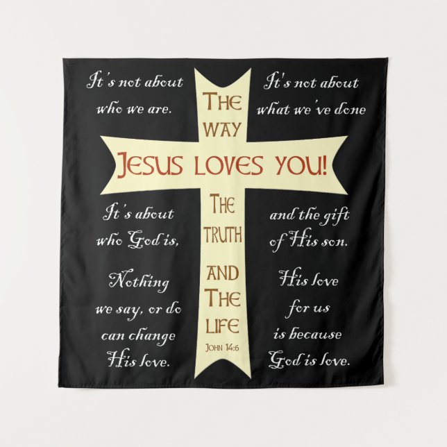Tapete De Parede Jesus Loves You wall art (Frente)