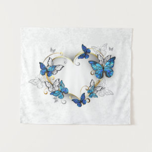 Tapete De Parede Jewelry Heart with Butterflies Morpho