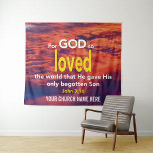 Tapete De Parede João 3:16 DEUS AMOU TANTO O MUNDO Igreja