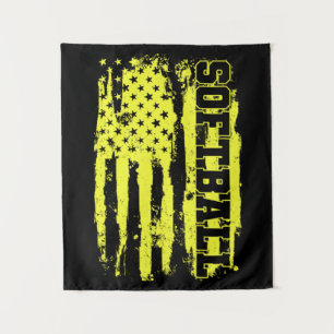 Tapete De Parede Jogador Softball American Flag