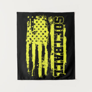 Tapete De Parede Jogador Softball American Flag