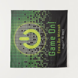 Tapete De Parede Jogo de Vídeo Preto Verde Bar Mitzvah de Jogador