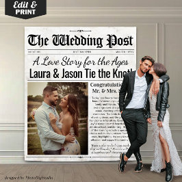 Tapete De Parede Jornal de Foto de Casamento Personalizado