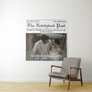 Tapete De Parede Jornal Foto Feliz e Casado