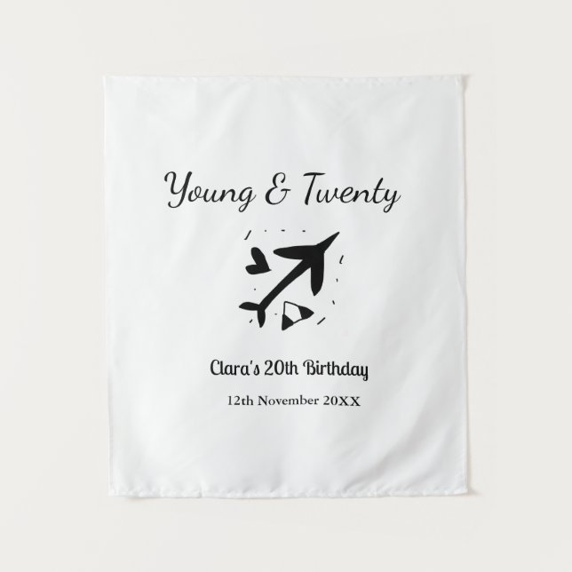 Tapete De Parede Jovem e vinte aventura feliz aniversário adicionar (Frente)