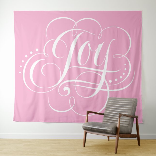 Tapete De Parede JOY Calligraphy Lettering Calm Happy Pink (In Situ (Horizontal))