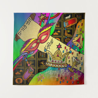 Tapete De Parede Judaica Purim Esther Celebração de Arte Escura Imp