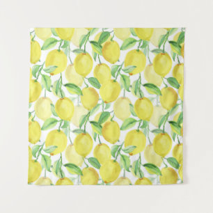 Tapete De Parede Juicy Watercolor: Pintura a limão vibrante