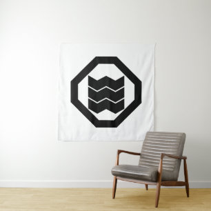 Tapete De Parede Kanji em forma de imagem para três na bandeja