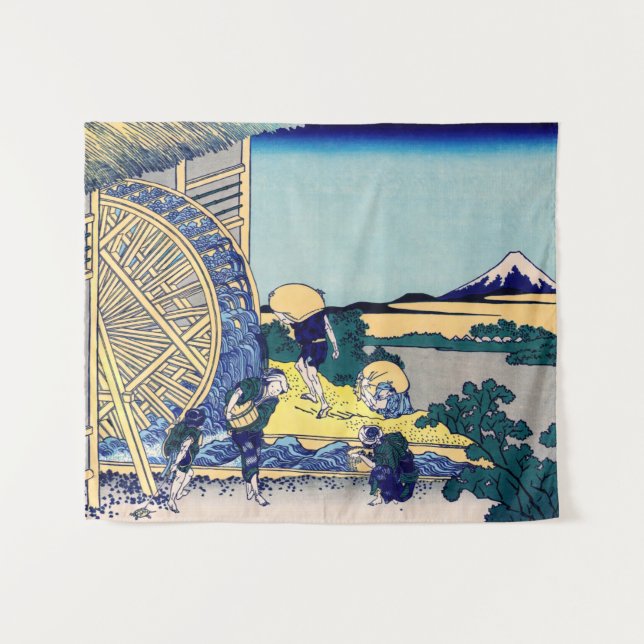 Tapete De Parede Katsushika Hokusai - Moinho d’água em Onden (Frente (Horizontal))