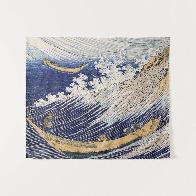 Tapete De Parede Katsushika Hokusai. Ondas oceânicas (Frente (Horizontal))