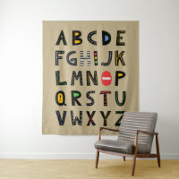 Khaki Cars Alphabet Nursery Room