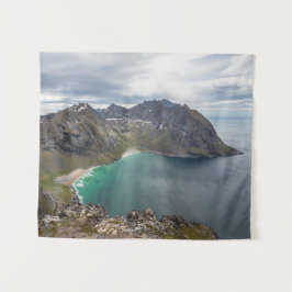 Tapete De Parede Kvalvika Lofoten Noruega