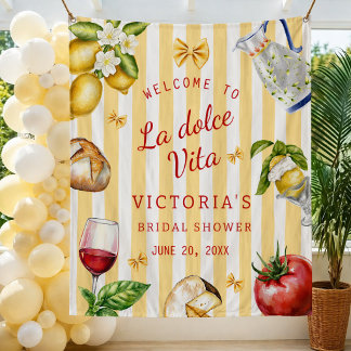 Tapete De Parede La Dolce Vita Italian Bridal Shower Party Backdrop
