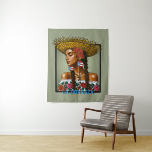 Tapete De Parede La Jíbaraza – Arte Jíbara Porto-Riquenha • Boricua
