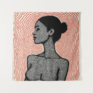 Tapete De Parede Labirinto de Seu Despertar – Um Retrato Minimalist