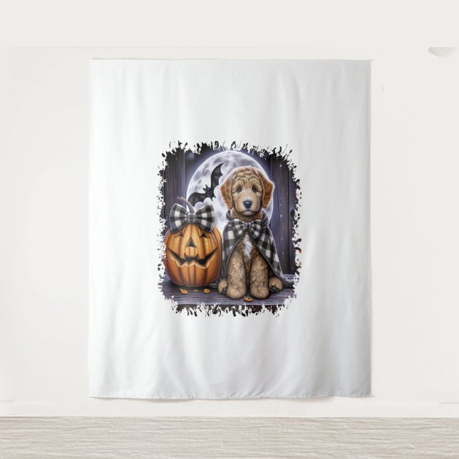Tapete De Parede Labradoodle Dog Halloween Square (Frente)