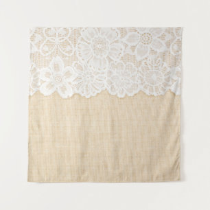 Tapete De Parede Lace branco sobre design de tecido.